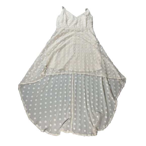 Charlotte Russe High Low Dress Women's XL Orange Sherbet Swiss Dot Sheer Lined - Picture 14 of 16